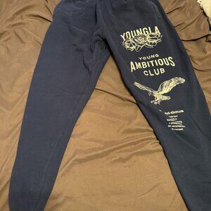 YoungLA blue sweatpants/joggers, size Large